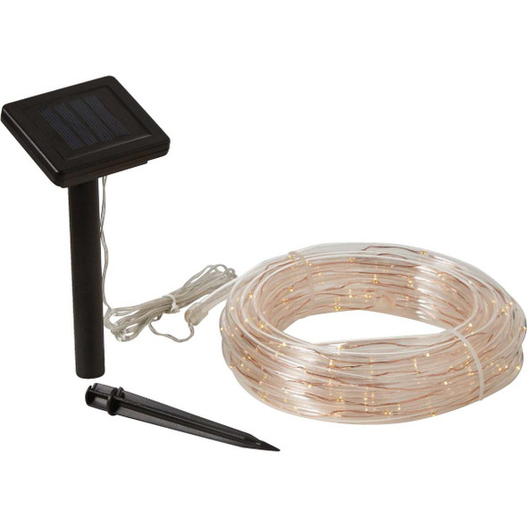 Outdoor Expressions 28 Ft.100-Light LED Warm White Solar Rope Light B-22WW