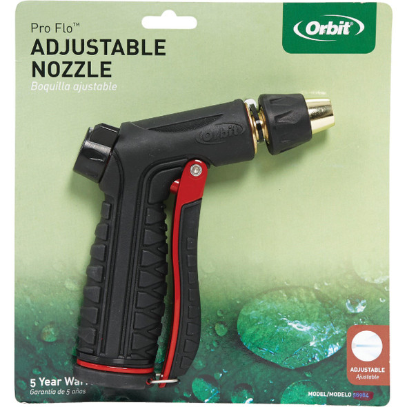 Orbit Pro Flo Metal Adjustable Pistol Nozzle, Black 56516 705248