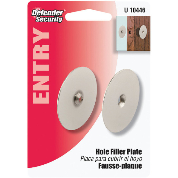 Defender Security 2-5-8 In. Satin Nickel Hole Cover Plate U 10446 238839