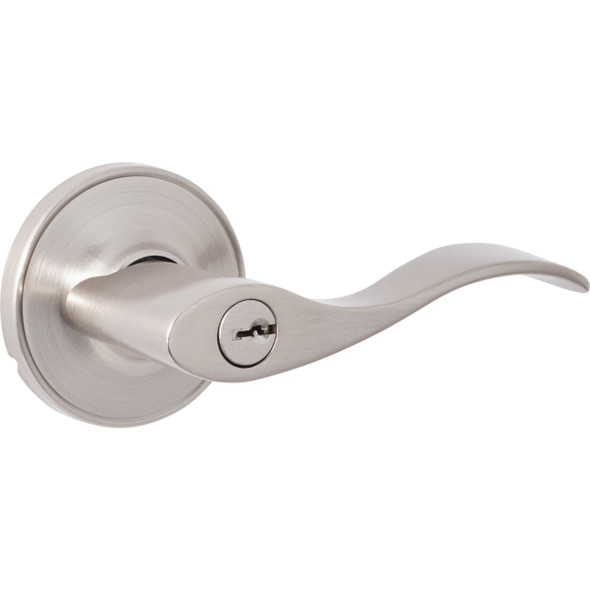 Steel Pro Brushed Nickel Wave Entry Door Lever LC2X200B