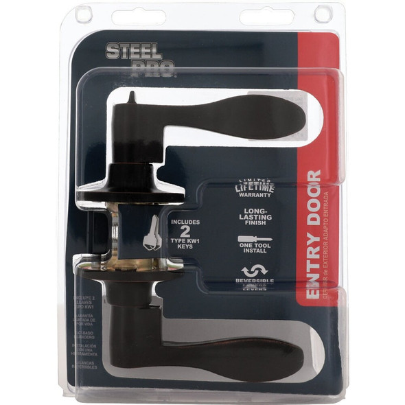 Steel Pro Oil Rubbed Bronze Wave Entry Door Lever LC2X700B 201202