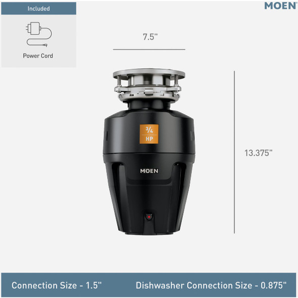 Moen Host Series 3/4 HP Garbage Disposal Moen Host Series 3/4 HP Garbage Disposal