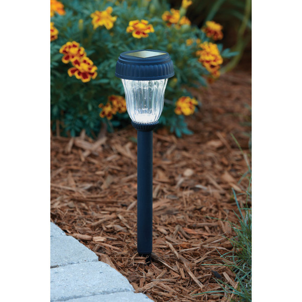 Outdoor Expressions Black 2.10 Lumens Plastic Solar Path Light A-07 Pack of 12 500608