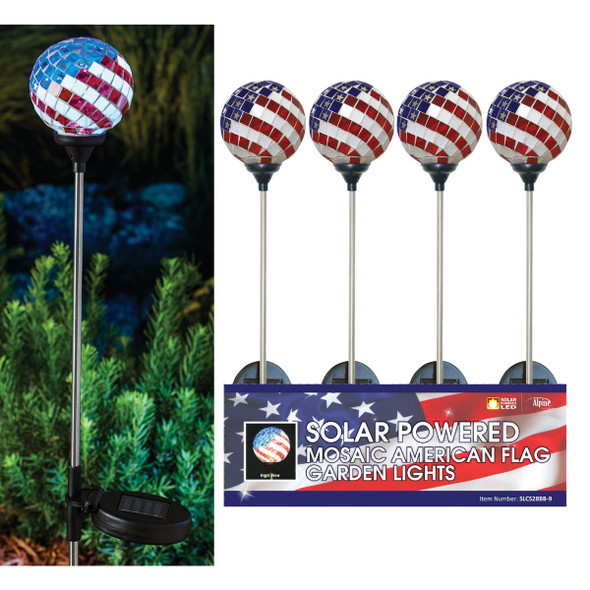 Solaris Americana Glass Globe 33 In. H. Solar Stake Light SLC528BB-9 Pack of 9