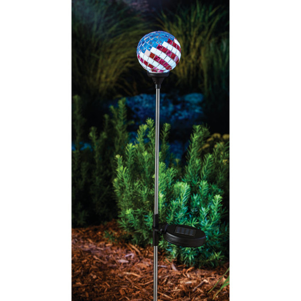 Solaris Americana Glass Globe 33 In. H. Solar Stake Light
