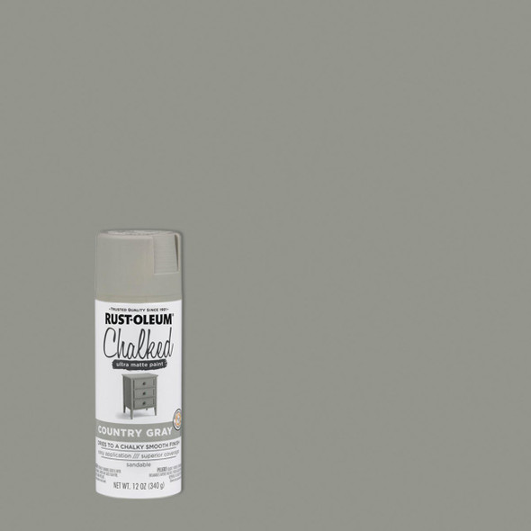 Rust-Oleum Chalked 12 Oz. Ultra Matte Spray Paint, Country Gray 302593