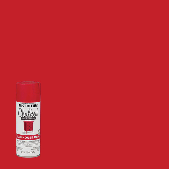 Rust-Oleum Chalked 12 Oz. Ultra Matte Farmhouse Red Chalk Spray Paint 329193