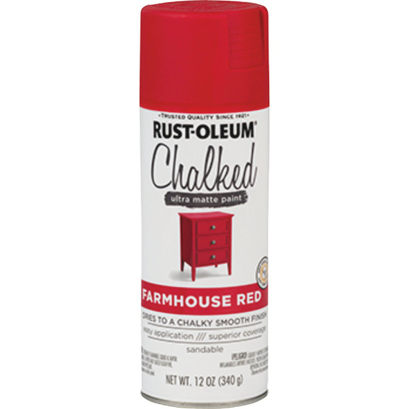 Rust-Oleum Chalked 12 Oz. Ultra Matte Farmhouse Red Chalk Spray Paint