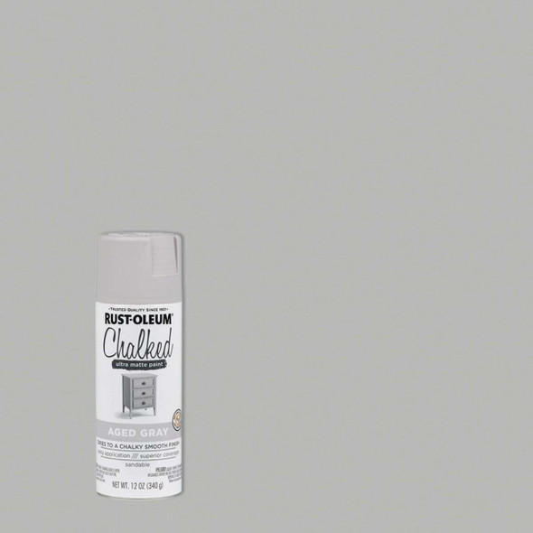 Rust-Oleum Chalked 12 Oz. Ultra Matte Spray Paint, Aged Gray 302592