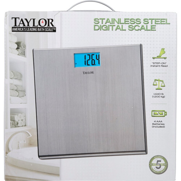 Taylor Digital 440 Lb. Stainless Steel Bath Scale, Silver 74034102 602900