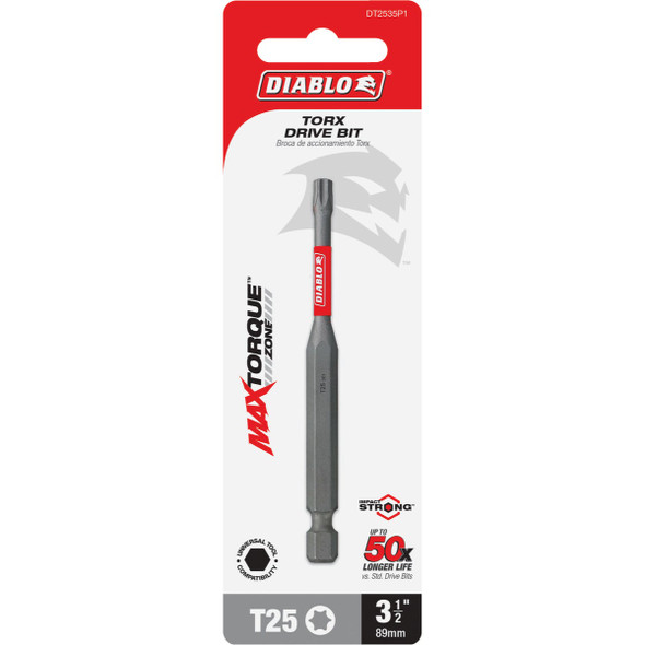 Diablo T25 TORX 3-1/2 In. Power Impact Screwdriver Bit DT2535P1
