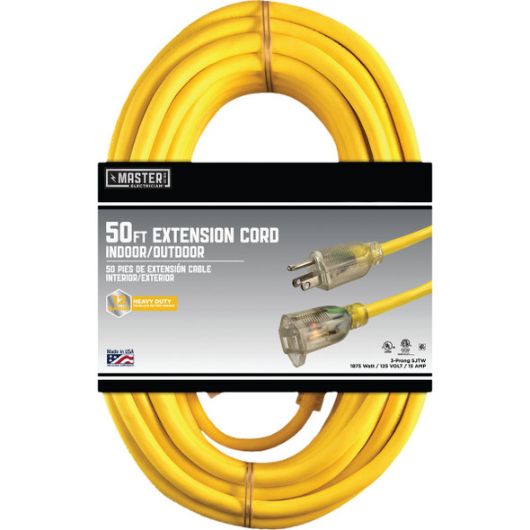 Master Electrician 50 Ft. 12/3 Extra Heavy-Duty Contractor Extension Cord