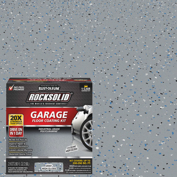 Rust-Oleum RockSolid Low VOC Garage Floor Coating Kit, Gray, 76 Oz. 60003