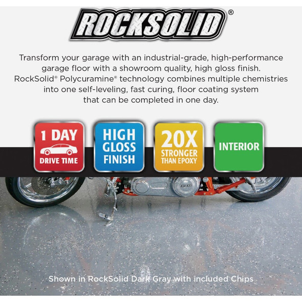 Rust-Oleum RockSolid Low VOC Garage Floor Coating Kit, Gray, 76 Oz. 60003 772014