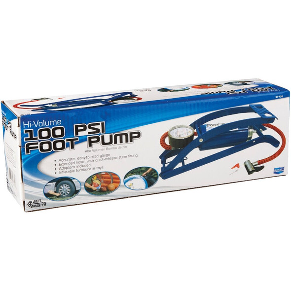 Custom Accessories 100 psi Steel Frame Deluxe Foot Pump 57770 573962