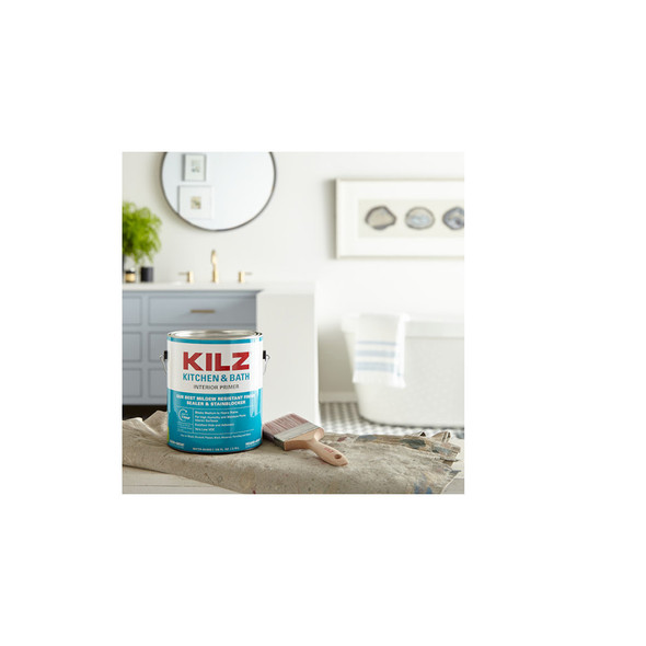 Kilz Kitchen & Bath Water-Based Low VOC Interior Primer Sealer Stainblocker, White, 1 Gal.