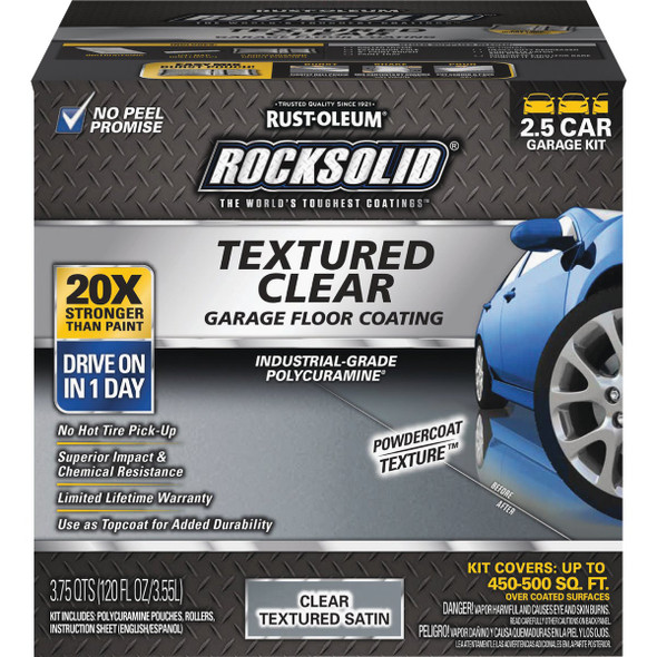 Rust-Oleum RockSolid Textured Topcoat Floor Coating Kit, Clear, 120 Oz. 317382