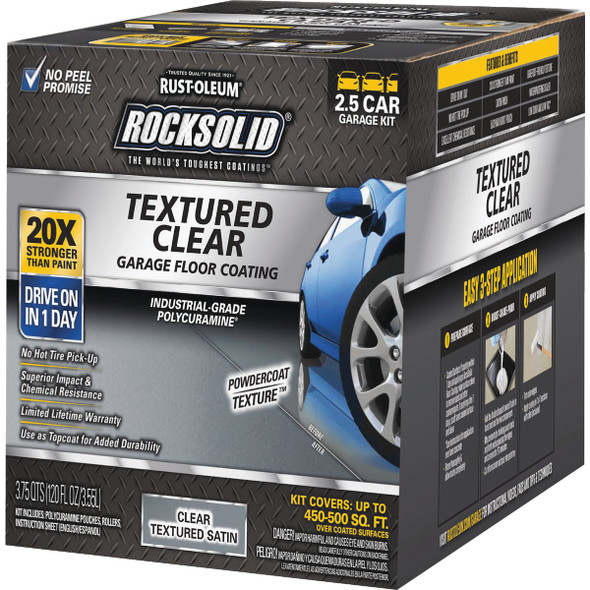 Rust-Oleum RockSolid Textured Topcoat Floor Coating Kit, Clear, 120 Oz.