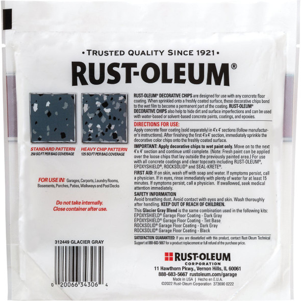 Rust-Oleum Color Chip Concrete Coating, 1 Lb., Glacier Gray Rust-Oleum Color Chip Concrete Coating, 1 Lb., Glacier Gray