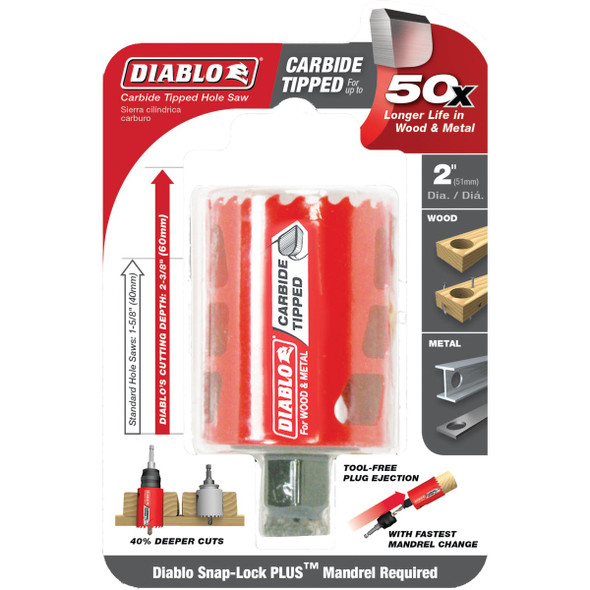 Diablo 2 In. Carbide-Tipped Hole Saw