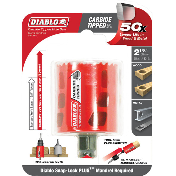 Diablo 2-1/8 In. Carbide-Tipped Hole Saw