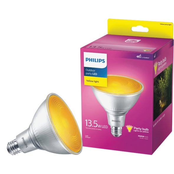 Philips 100W Equivalent Yellow PAR38 Medium Dimmable LED Bug Light Bulb 568279