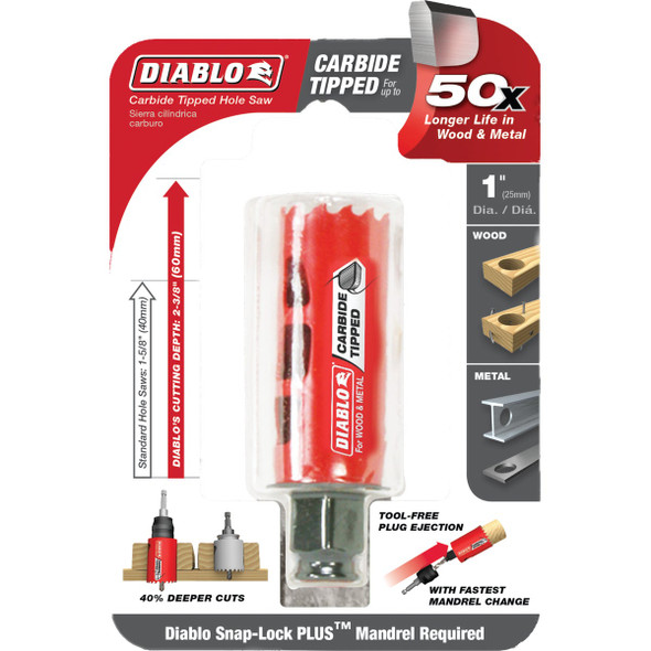 Diablo 1 In. Carbide-Tipped Hole Saw