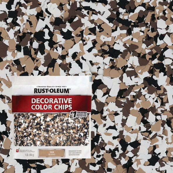 Rust-Oleum Color Chip Concrete Coating, 1 Lb., Tan 312447