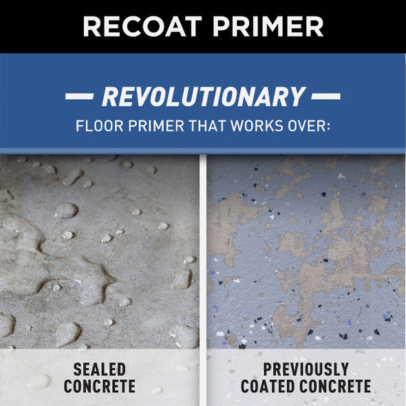 Rust-Oleum Garage & Concrete Recoat Floor Primer, Semi-Transparent Gray, Gal 338806 772001
