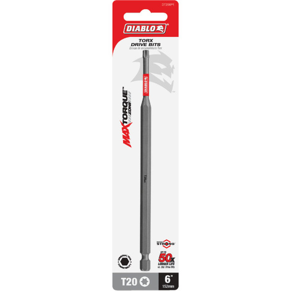 Diablo T20 TORX 6 In. Power Impact Screwdriver Bit DT206P1
