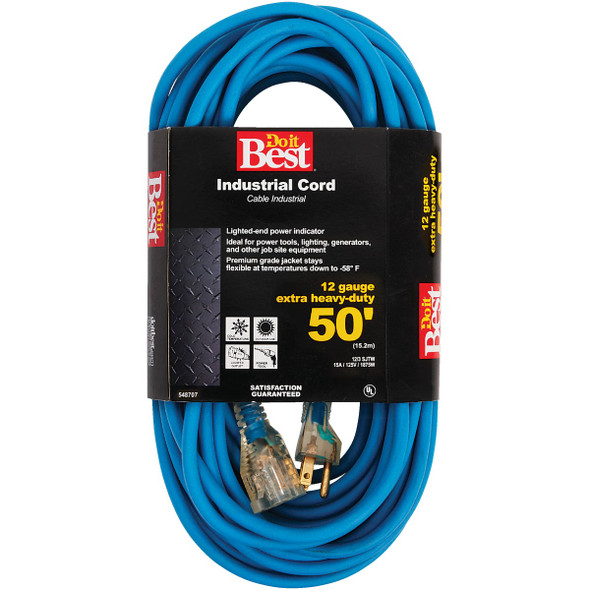 Do it Best 50 Ft. 12/3 Industrial Outdoor Extension Cord RL-JTW123-50X-BL