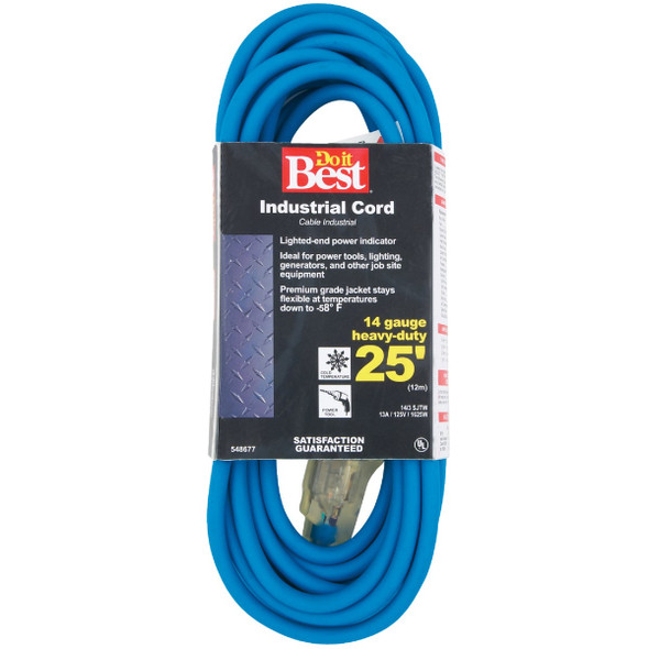 Do it Best 25 Ft. 14/3 Industrial Outdoor Extension Cord RL-JTW143-25X-BL