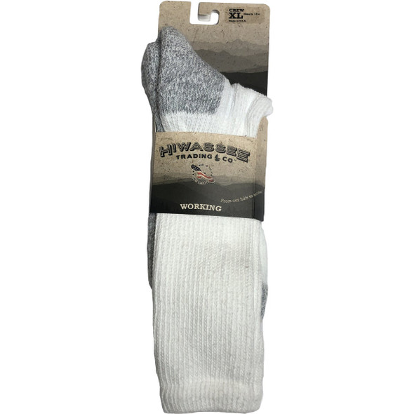 Hiwassee Trading Company Working Series XL White Crew Sock