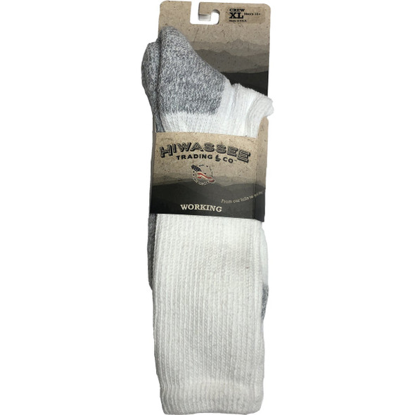 Hiwassee Trading Company Working Series Large White Crew Sock 71701 765359