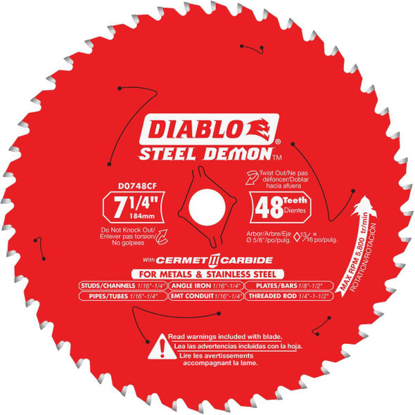 Diablo Bulk 7-1/4"48t Stl Blade D0748CFA Pack of 5