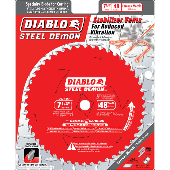 Diablo Bulk 7-1-4"48t Stl Blade D0748CFA Pack of 5 338263
