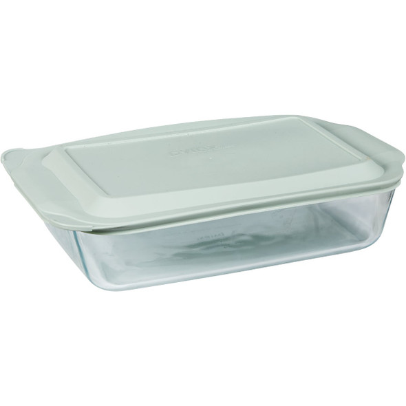 Pyrex 9 In. x 13 In. x 3 In. Glass Deep Baking Dish with Sage Lid Pyrex 9 In. x 13 In. x 3 In. Glass Deep Baking Dish with Sage Lid
