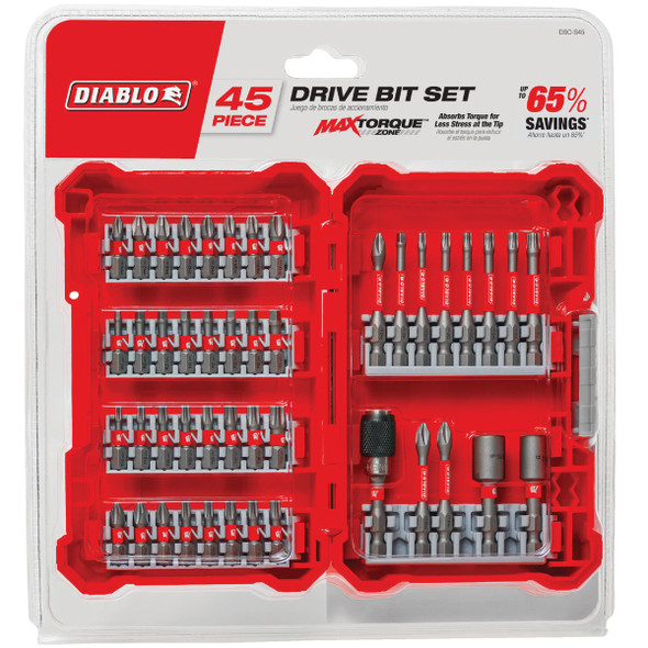 Diablo 45-Piece Impact Screwdriver Bit Set DSC-S45