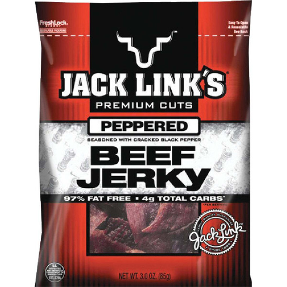 Jack Link's Premium Cuts 2.85 Oz. Peppered Beef Jerky 107614 Pack of 8
