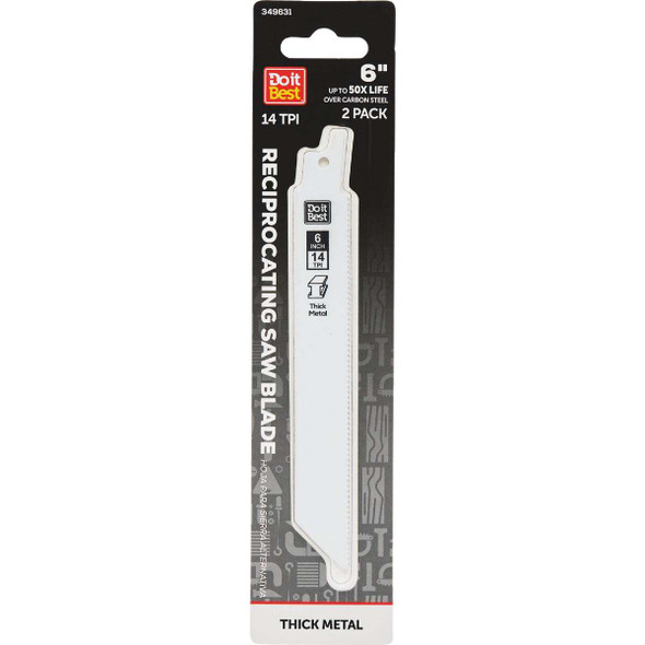 Do it Best 6 In. 14 TPI Bi-Metal Thick Metal Reciprocating Saw Blade (2-Pack)