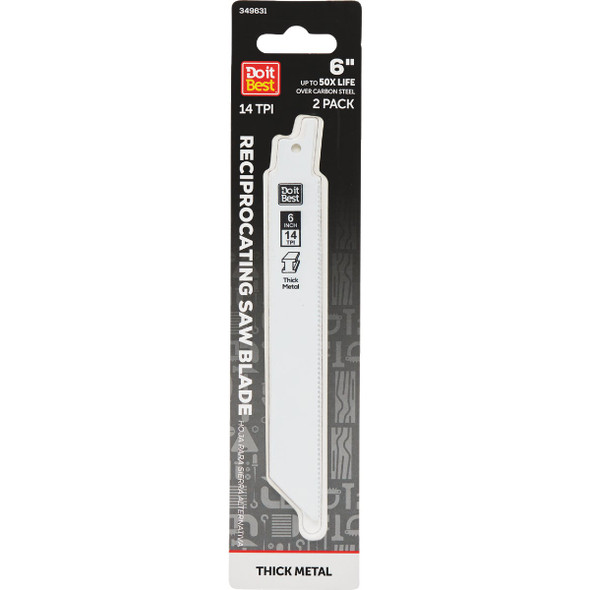 Do it Best 6 In. 14 TPI Bi-Metal Thick Metal Reciprocating Saw Blade (2-Pack)