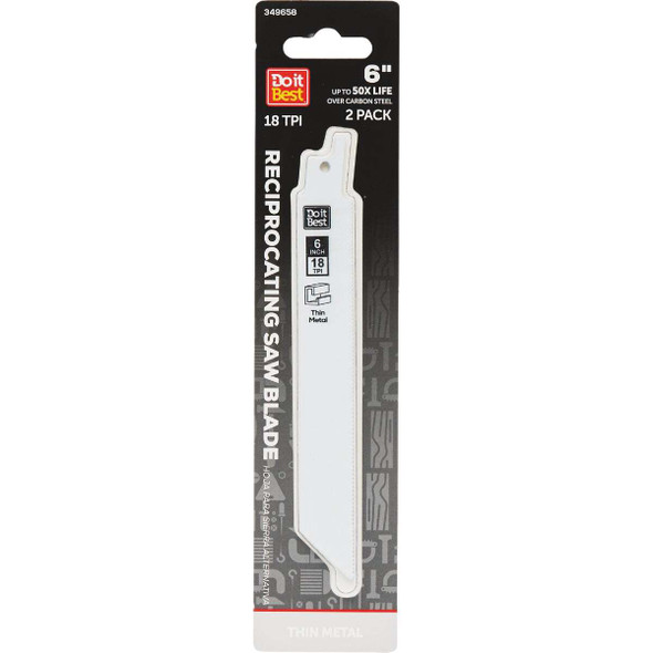 Do it Best 6 In. 18 TPI Bi-Metal Thin Metal Reciprocating Saw Blade (2-Pack)