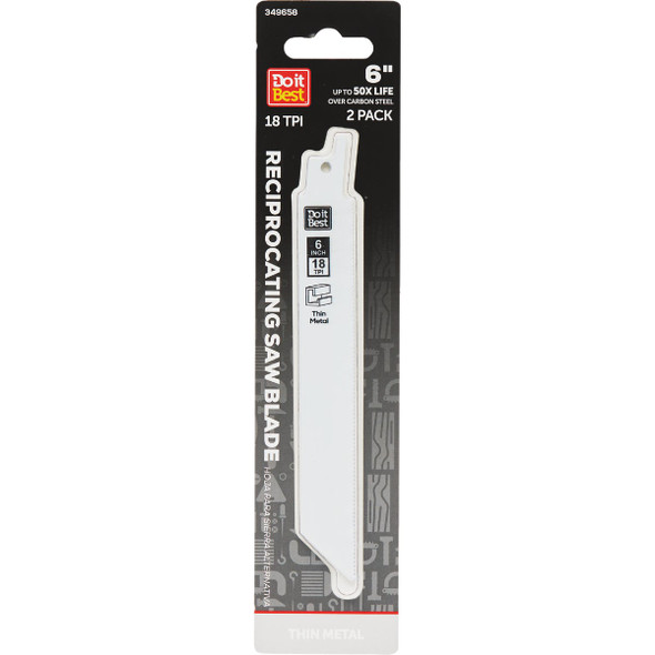 Do it Best 6 In. 18 TPI Bi-Metal Thin Metal Reciprocating Saw Blade (2-Pack)