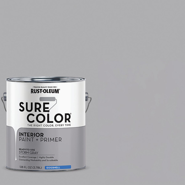 Rust-Oleum Sure Color Eggshell Storm Gray Interior Wall Paint and Primer, Gallon