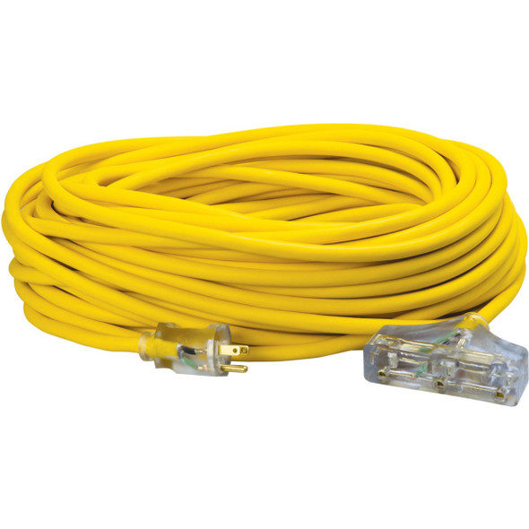 Coleman Cable Polar Solar 100 Ft. 12-3 Cold Weather 3-Outlet Extension Cord 3489SW0002 569563