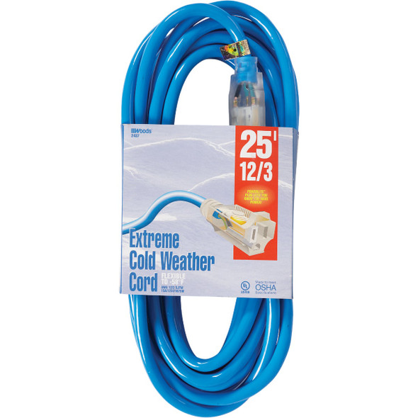 Coleman Cable ColdFlex 25 Ft. 12/3 Cold Weather Extension Cord 2437
