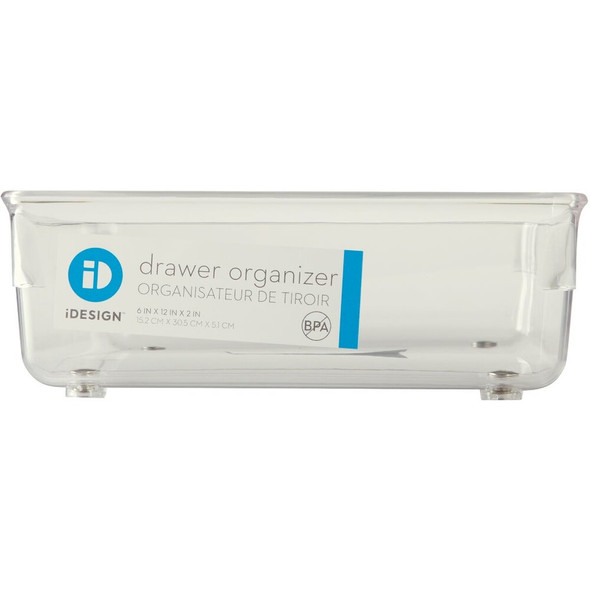 iDesign Linus 6 In. W. x 12 In. L. x 2 In. D. Clear Drawer Organizer Tray 70025 602031