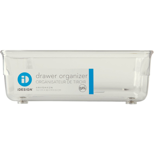 iDesign Linus 6 In. W. x 15 In. L. x 2 In. D. Clear Drawer Organizer Tray 70027 602036