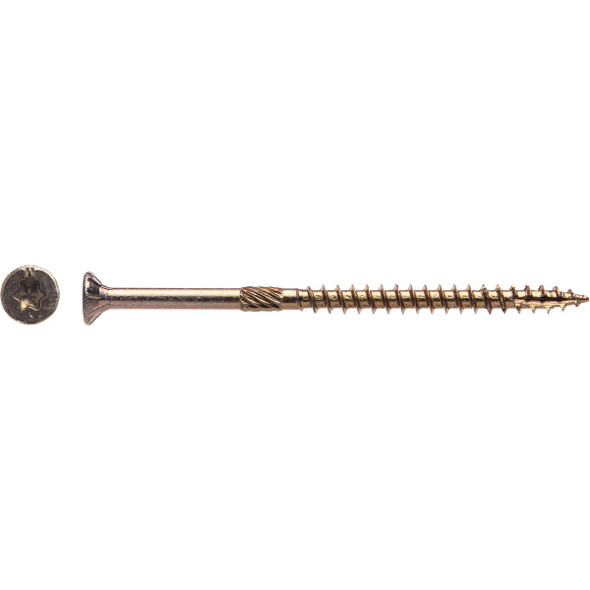 Big Timber #10 x 3-1/2 In. Yellow Zinc Flat Head Wood Screw (54-Count, 1 Lb.)