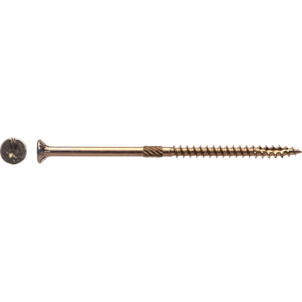 Big Timber #10 x 4 In. Yellow Zinc Flat Head Wood Screw (48-Count, 1 Lb.)